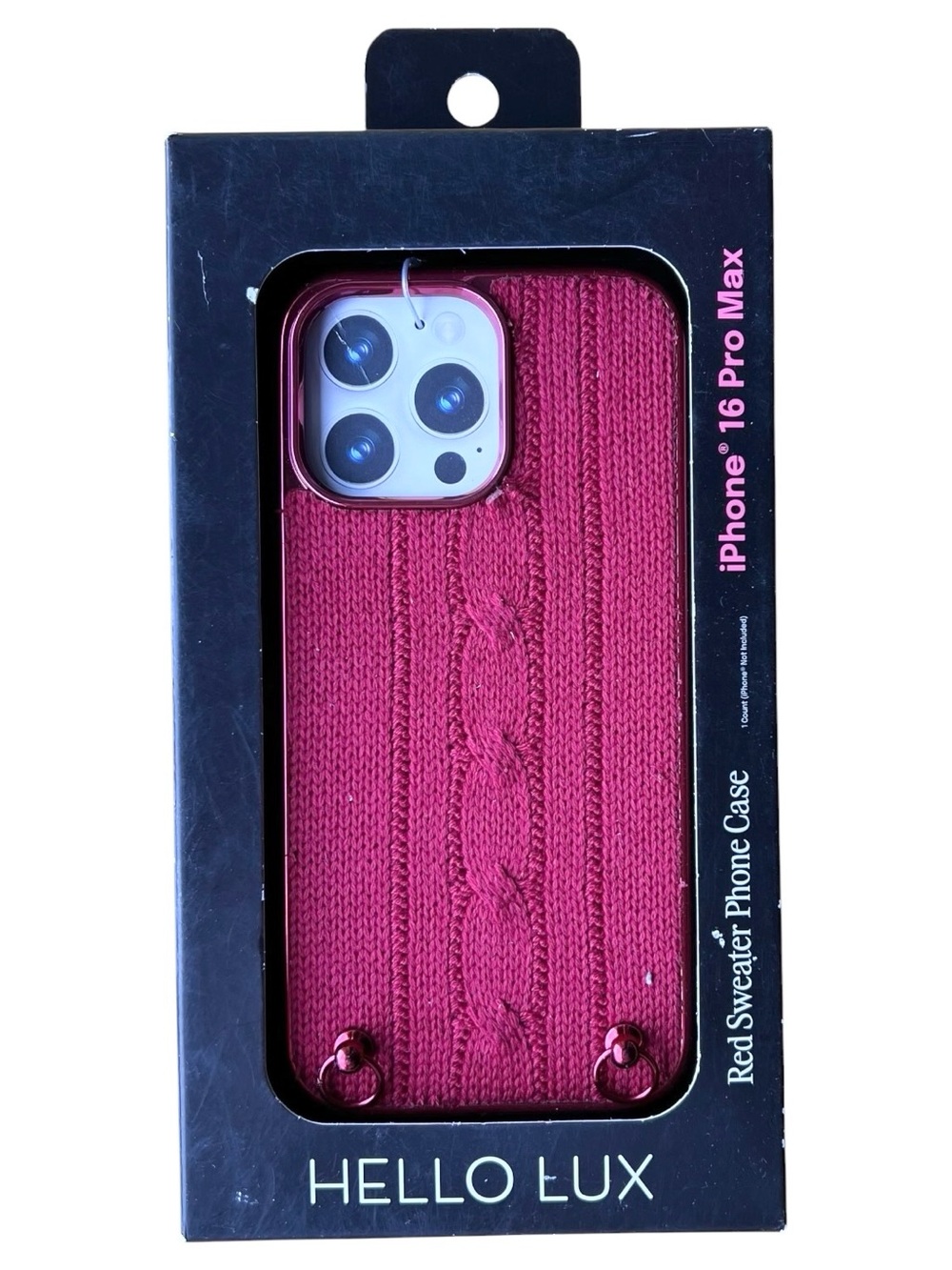 Hello Lux iPhone 16 Pro Max Red Sweater iPhone Case New